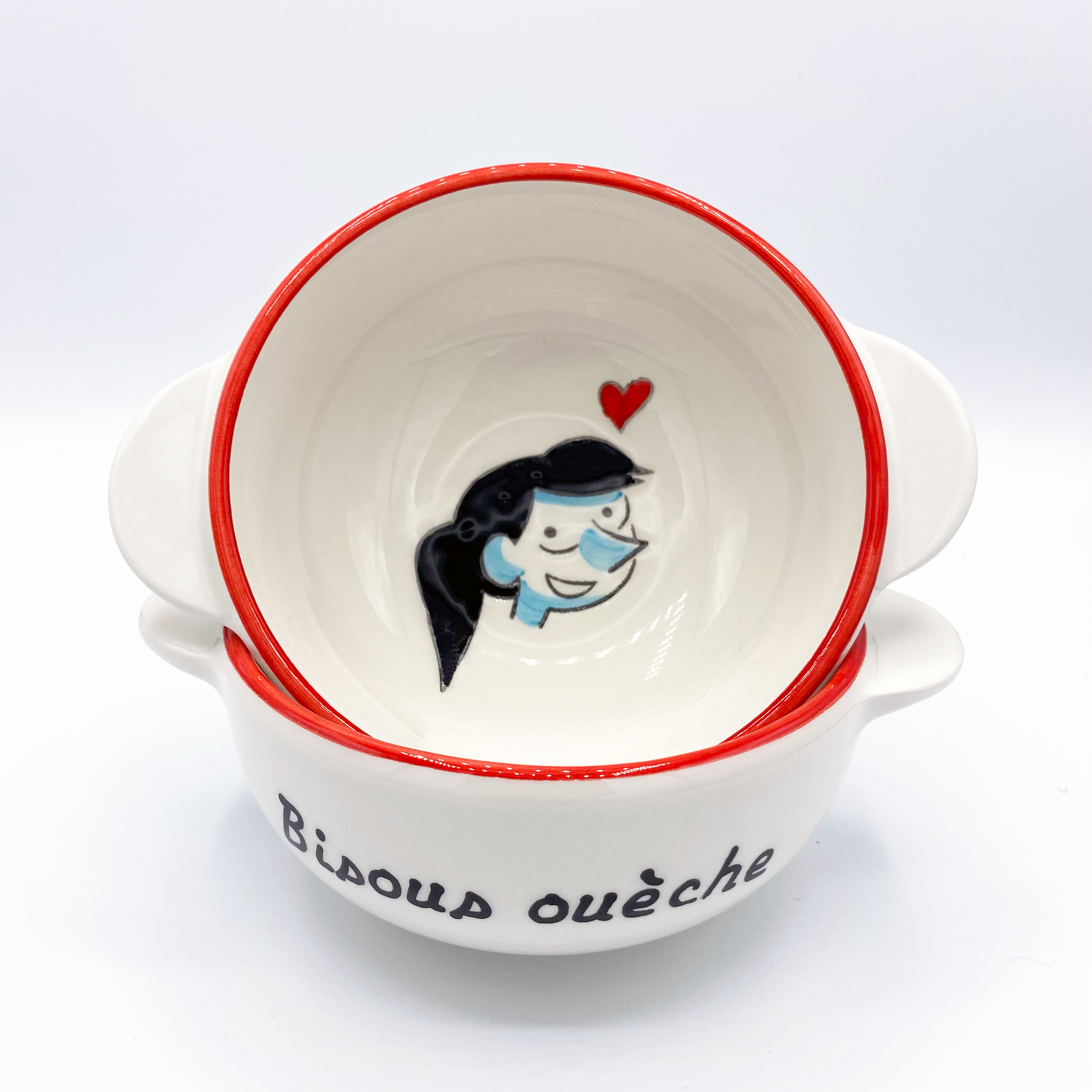 <font color="red">New!</font><br> Collector stylish bowl  <br> "Bisous ouèche"